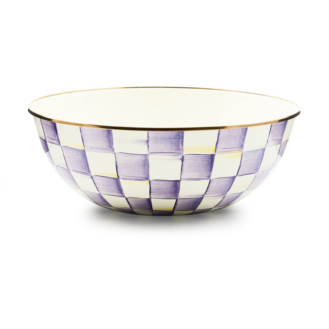 Mackenzie Childs Violet Check Extra Large Everyday Bowl