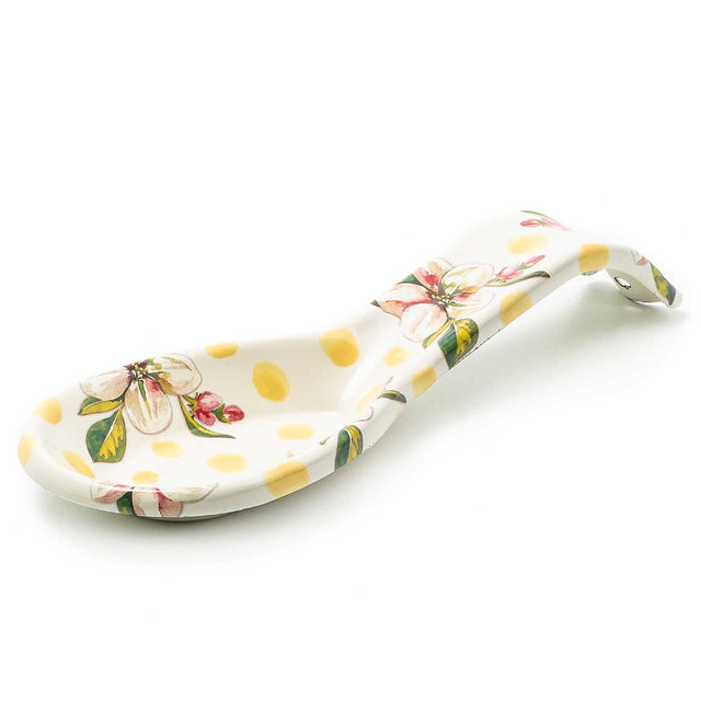 Mackenzie-Childs Wildflowers Enamel Spoon Rest, Yellow
