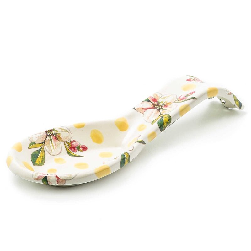 Mackenzie-Childs Wildflowers Enamel Spoon Rest, Yellow
