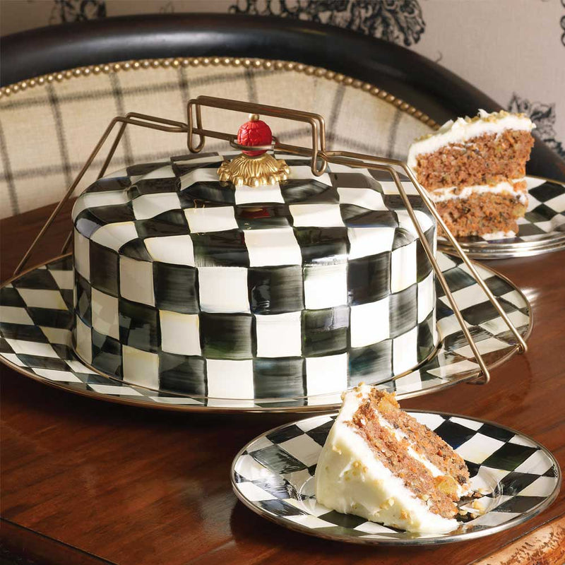 Mackenzie-Childs Courtly Check Enamel Cake Carrier