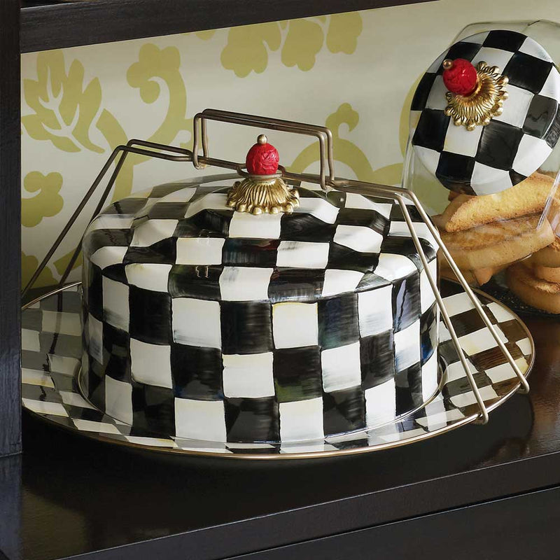 Mackenzie-Childs Courtly Check Enamel Cake Carrier