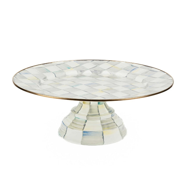 Mackenzie-Childs Sterling Check Enamel Pedestal Platter, Large
