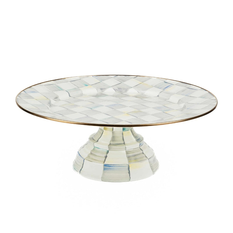 Mackenzie-Childs Sterling Check Enamel Pedestal Platter, Large
