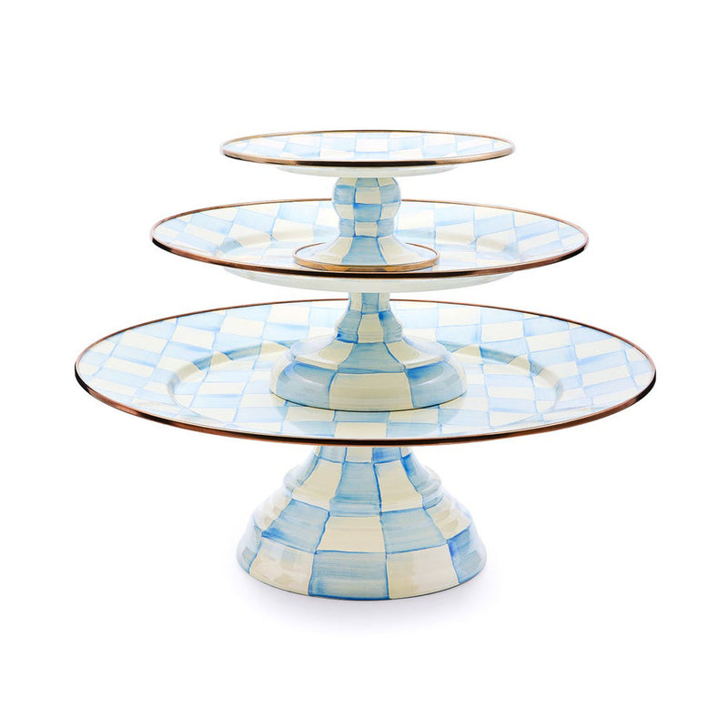 Mackenzie-Childs Sky Check Small Pedestal Platter