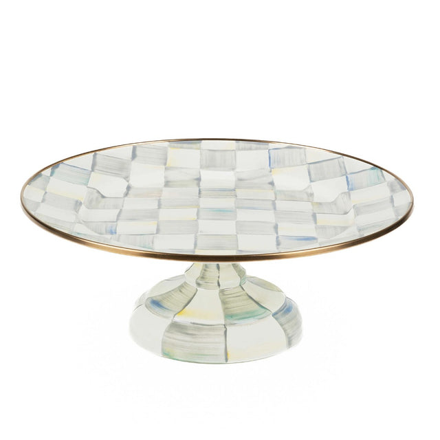 Mackenzie-Childs Sterling Check Enamel Pedestal Platter, Small
