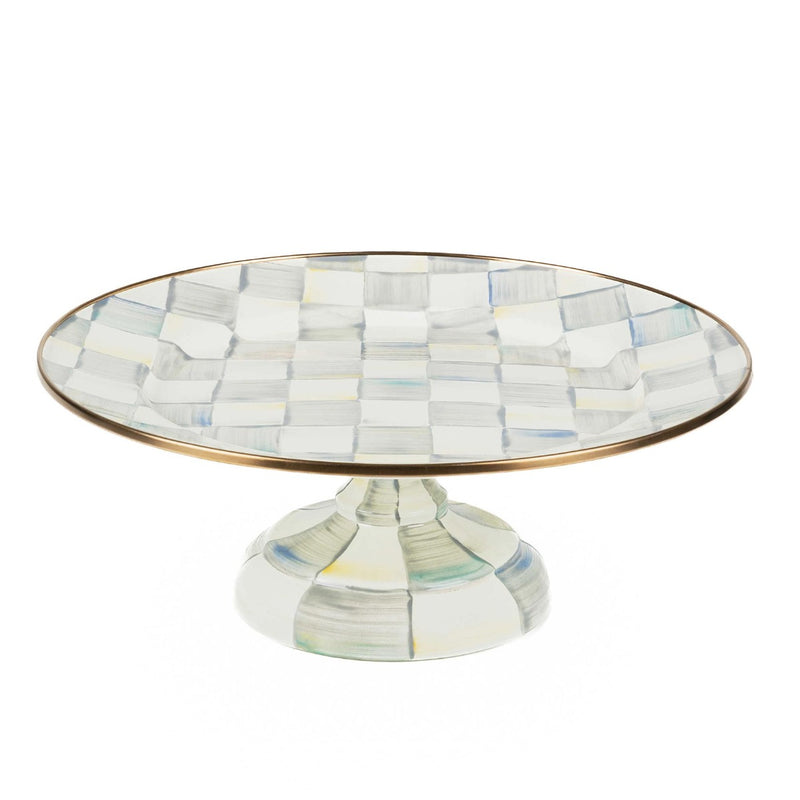 Mackenzie-Childs Sterling Check Enamel Pedestal Platter, Small
