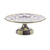 Mackenzie Childs Violet Check Small Pedestal Platter