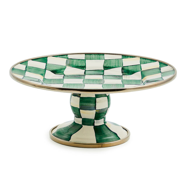 Mackenzie-Childs Emerald Check Mini Pedestal Platter