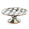 Mackenzie Childs Courtly Check Mini Enamel Pedestal Platter