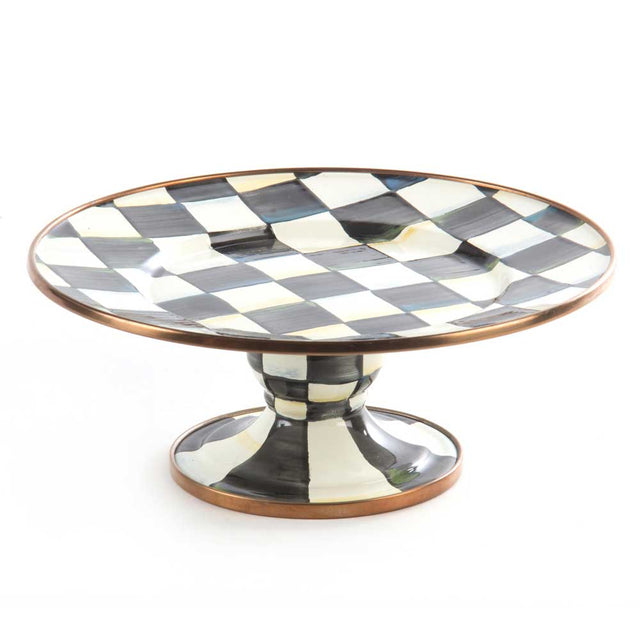 Mackenzie Childs Courtly Check Mini Enamel Pedestal Platter #1
