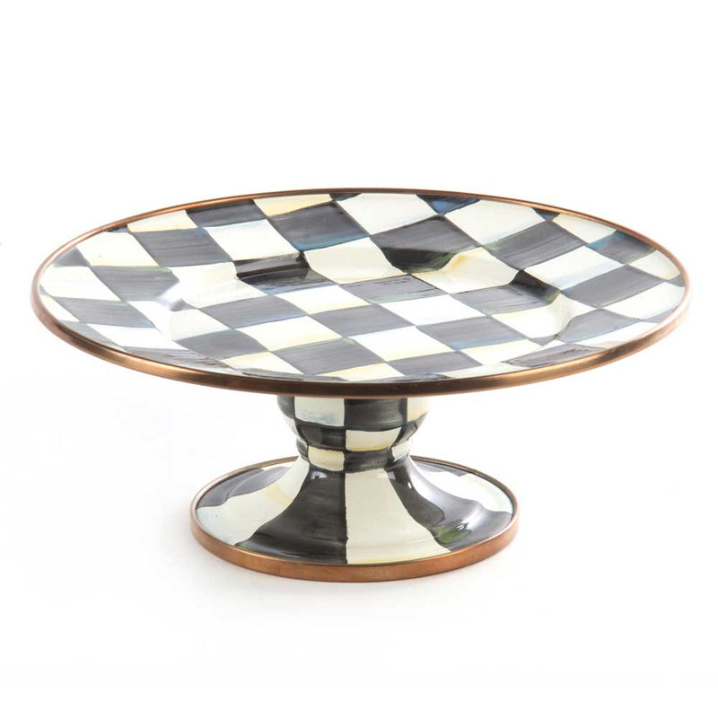 Mackenzie Childs Courtly Check Mini Enamel Pedestal Platter #1