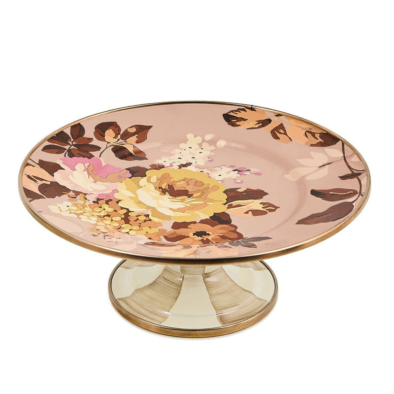 Mackenzie-Childs Wild Rose Mauve Mini Pedestal Platter