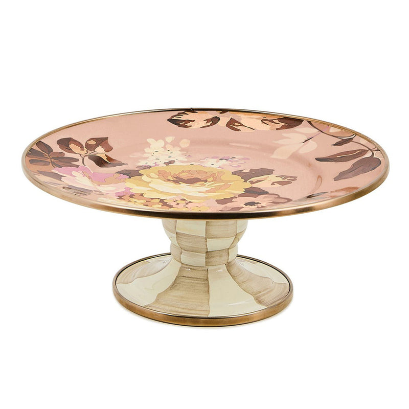 Mackenzie-Childs Wild Rose Mauve Mini Pedestal Platter