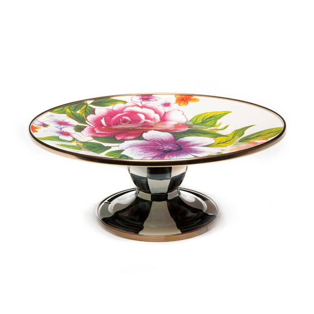 Mackenzie-Childs Flower Market White Mini Pedestal Platter