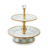 Mackenzie-Childs Sky Check Two Tier Sweet Stand