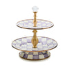 Mackenzie Childs Violet Check Two Tier Sweet Stand