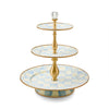 Mackenzie-Childs Sky Check Three Tier Sweet Stand
