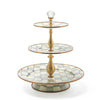Mackenzie-Childs Sterling Check Enamel Three Tier Sweet Stand