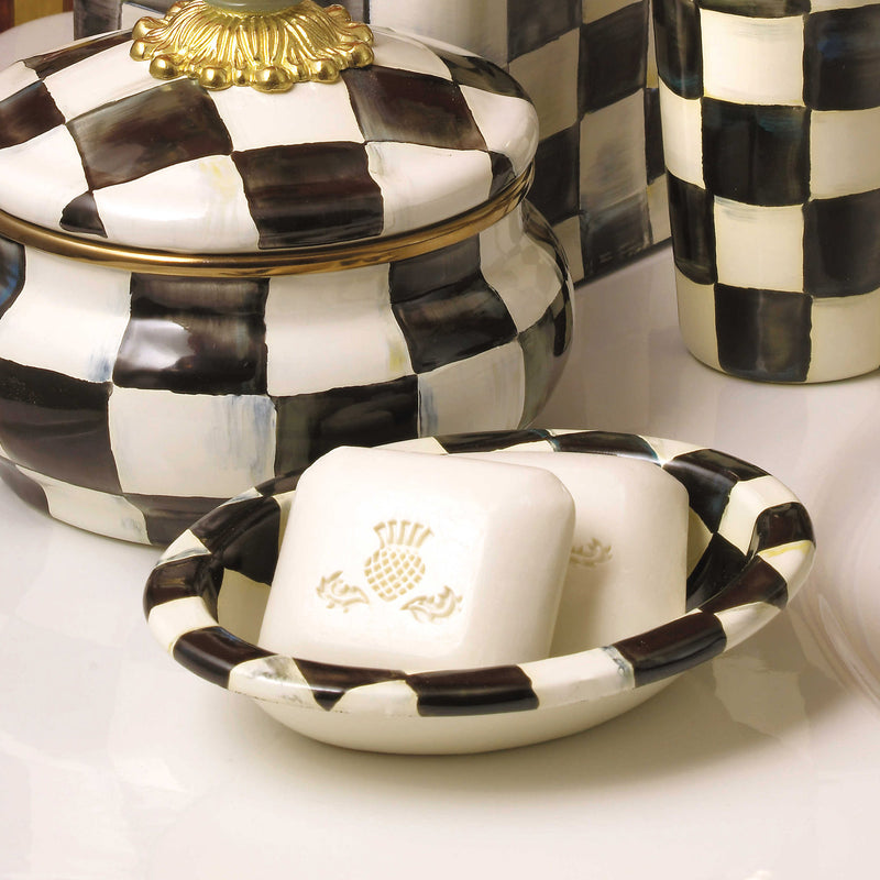 Mackenzie-Childs Courtly Check Enamel Soap Dish