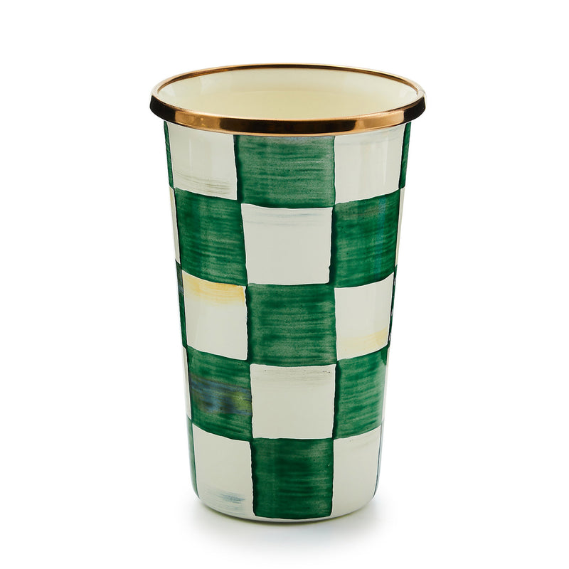 Mackenzie-Childs Emerald Check 10 Ounce Tumbler