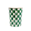 Mackenzie-Childs Emerald Check Waste Bin