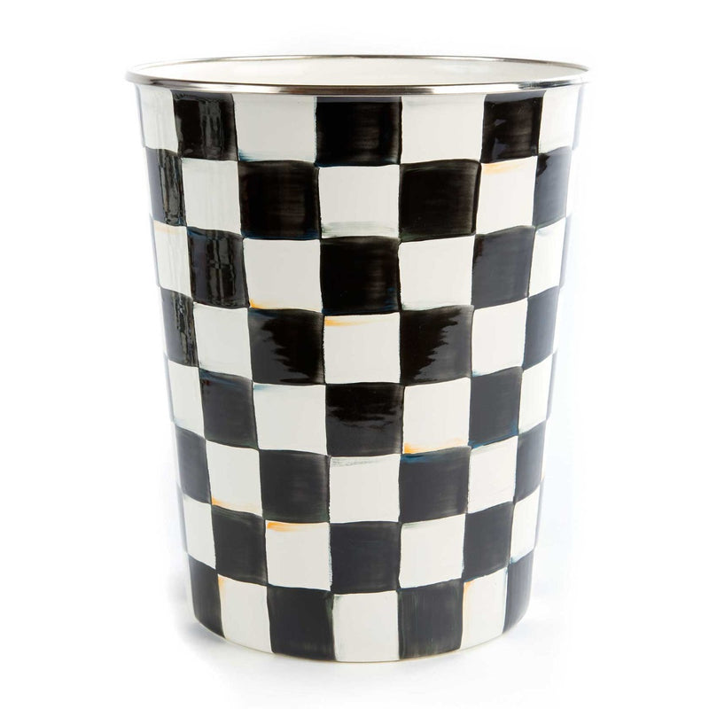 Mackenzie-Childs Courtly Check Enamel Waste Bin