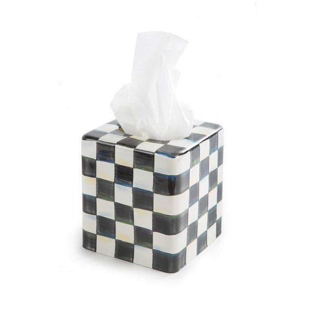 Mackenzie-Childs Courtly Check Enamel Boutique Tissue Box Cover