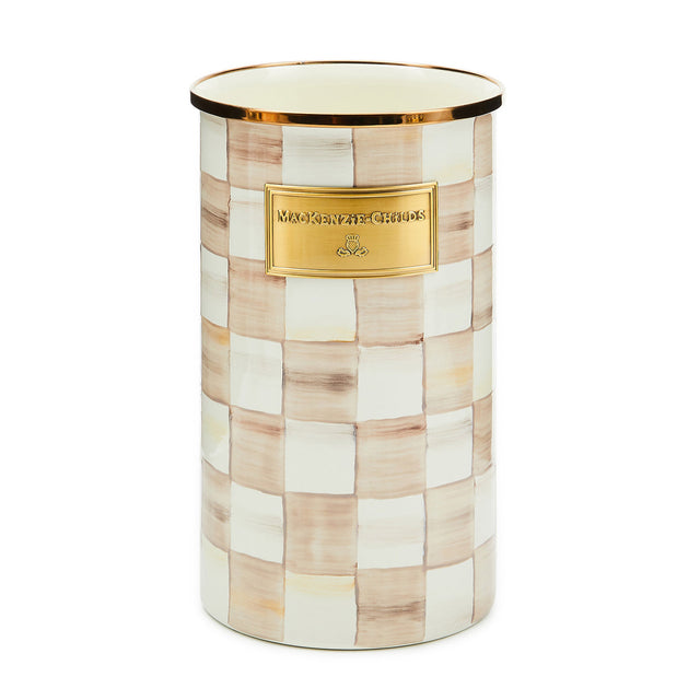 Mackenzie-Childs Mocha Check Utensil Holder