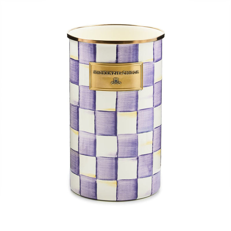 Mackenzie Childs Violet Check Utensil Holder