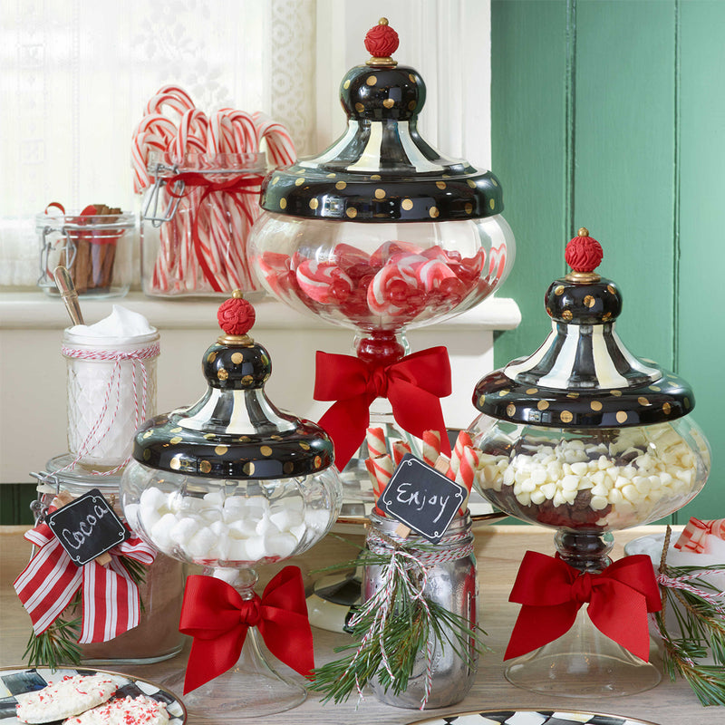 Mackenzie-Childs Black Tie Apothecary Jar