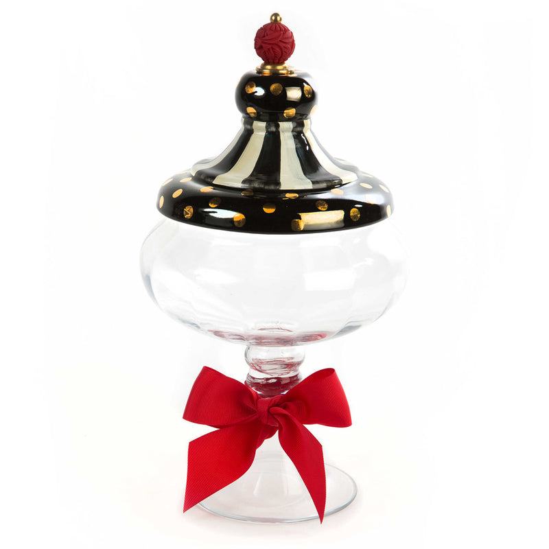 Mackenzie-Childs Black Tie Apothecary Jar, Medium