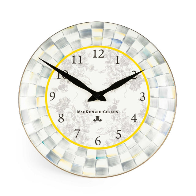 Mackenzie-Childs Sterling Check Enamel Wall Clock
