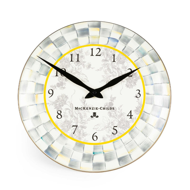 Mackenzie-Childs Sterling Check Enamel Wall Clock
