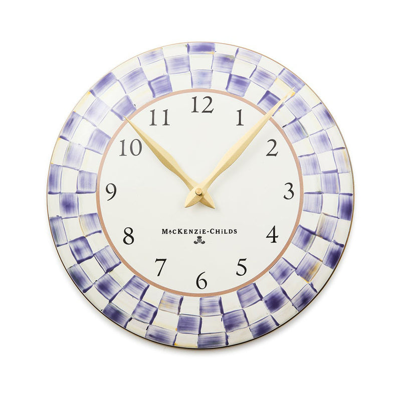 Mackenzie Childs Violet Check Clock