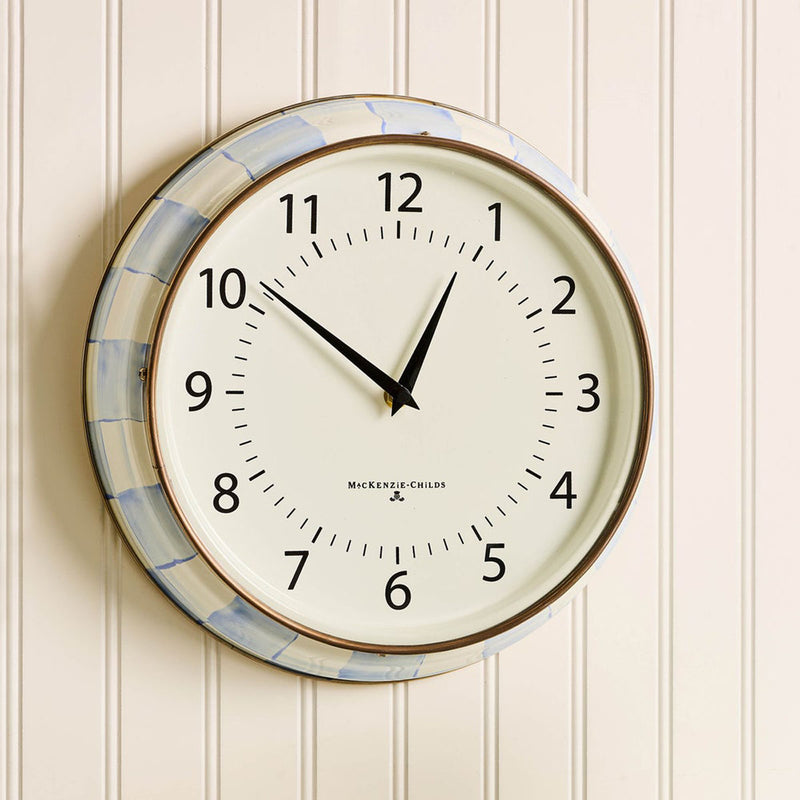 Mackenzie-Childs Sky Check School Wall Clock