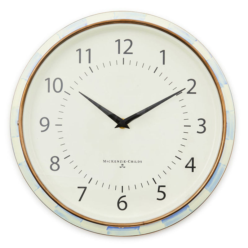 Mackenzie-Childs Sky Check School Wall Clock
