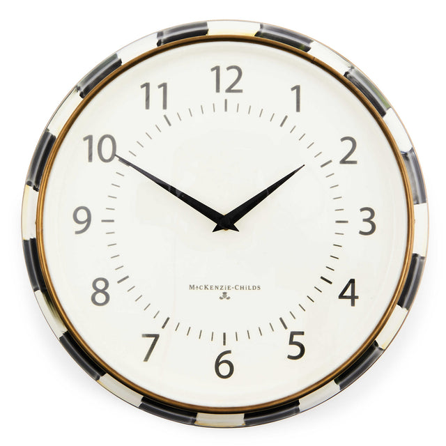 Mackenzie-Childs Courtly Check School Wall Clock