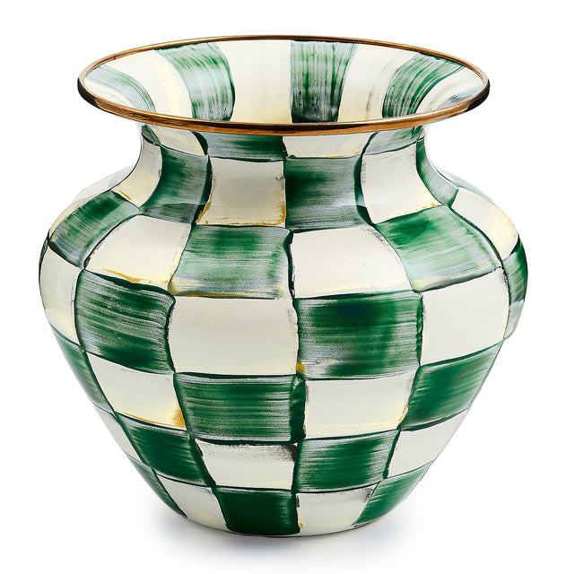 Mackenzie-Childs Emerald Check Large Vase
