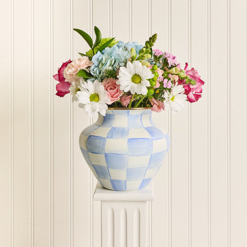 Mackenzie-Childs Sky Check Large Vase