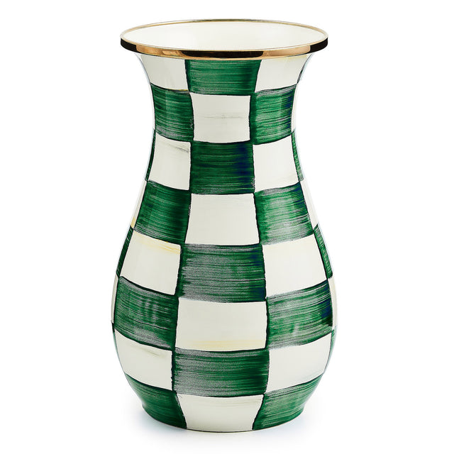 Mackenzie-Childs Emerald Check Tall Vase