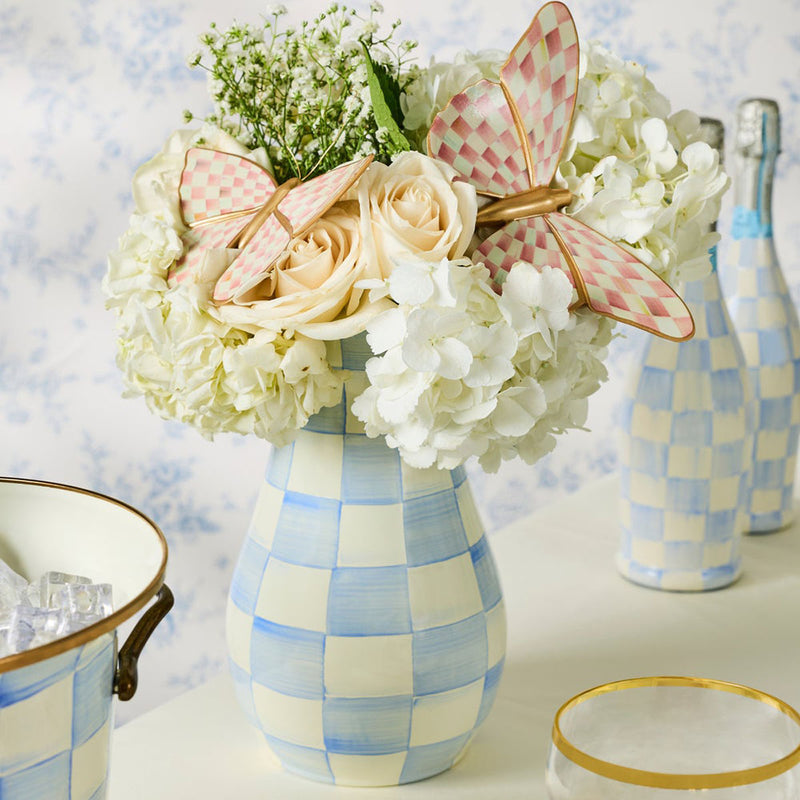 Mackenzie-Childs Sky Check Tall Vase