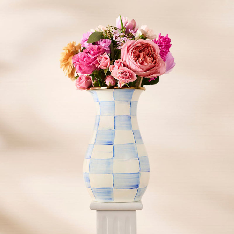 Mackenzie-Childs Sky Check Tall Vase