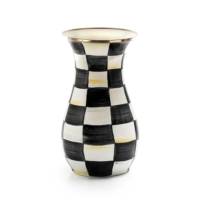 Mackenzie-Childs Courtly Check Enamel Vase Tall