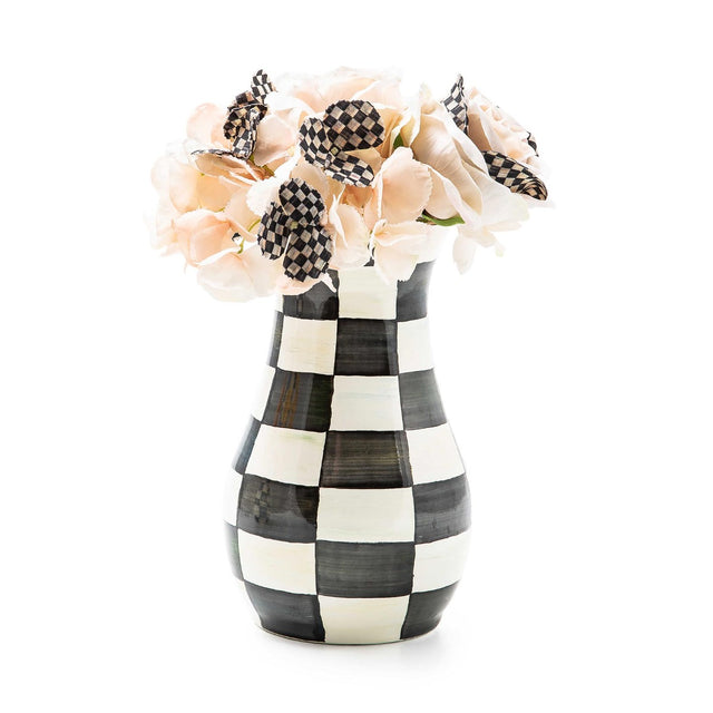 Mackenzie-Childs Courtly Check Tall Vase & Bouquet Set
