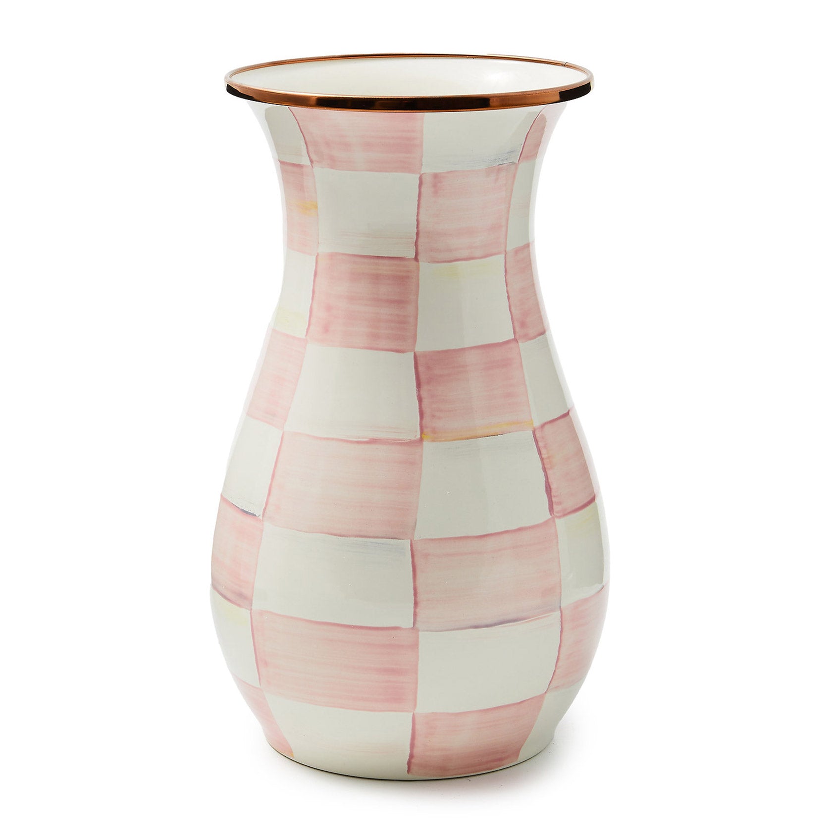 Mackenzie Childs Rosy Check Tall Vase – David Shuttle Ltd