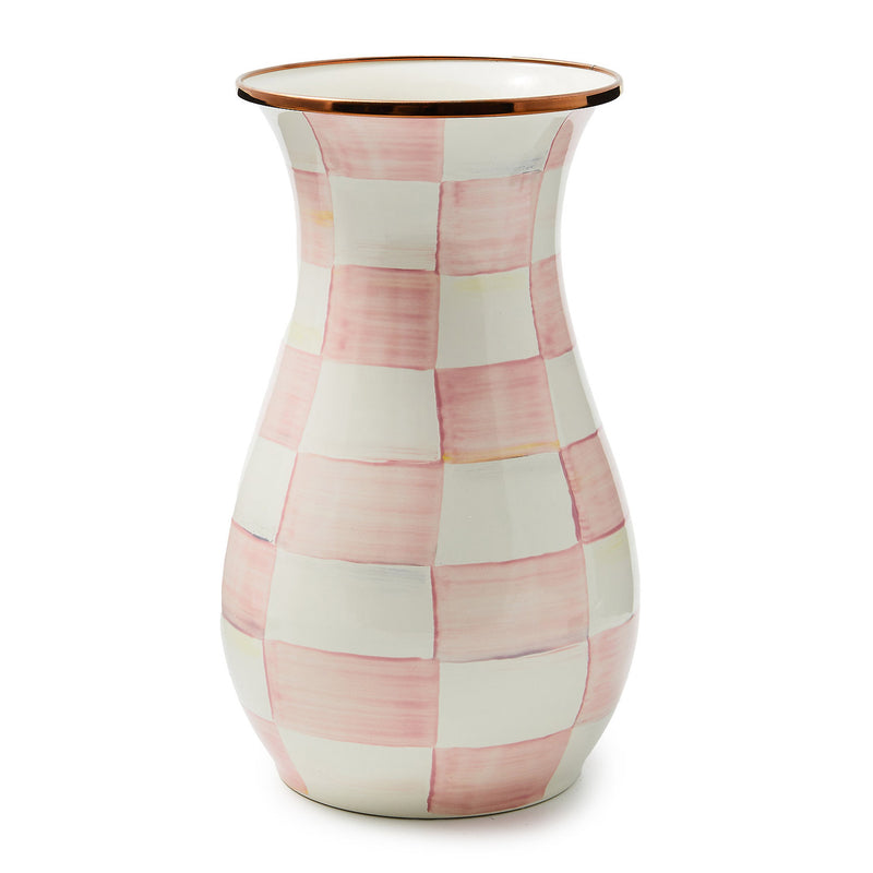 Mackenzie-Childs Rosy Check Tall Vase