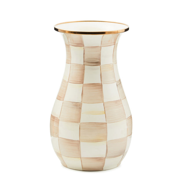Mackenzie-Childs Mocha Check Tall Vase