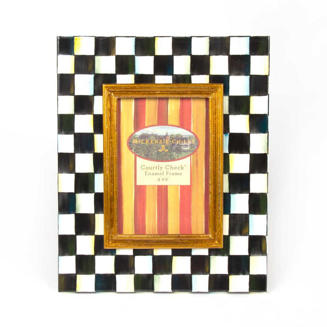 Mackenzie-Childs Courtly Check Enamel Frame, 4 x 6