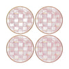 Mackenzie-Childs Rosy Check Appetizer Plates, Set of 4