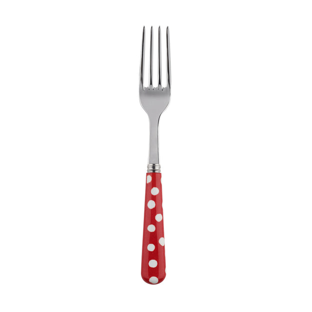 Sabre White Dots Red 19cm Salad Fork